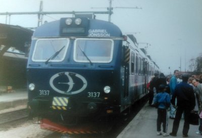 Tåget lånat av Jordens Vänner på Umeå Centralstation