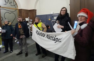 Luciaaktionen 2024, i stationshallen