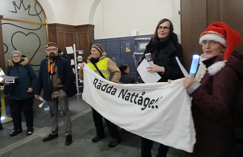 Luciaaktionen 2024, i stationshallen